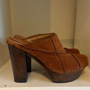 Bonnibel Brown Suede Platform Mules